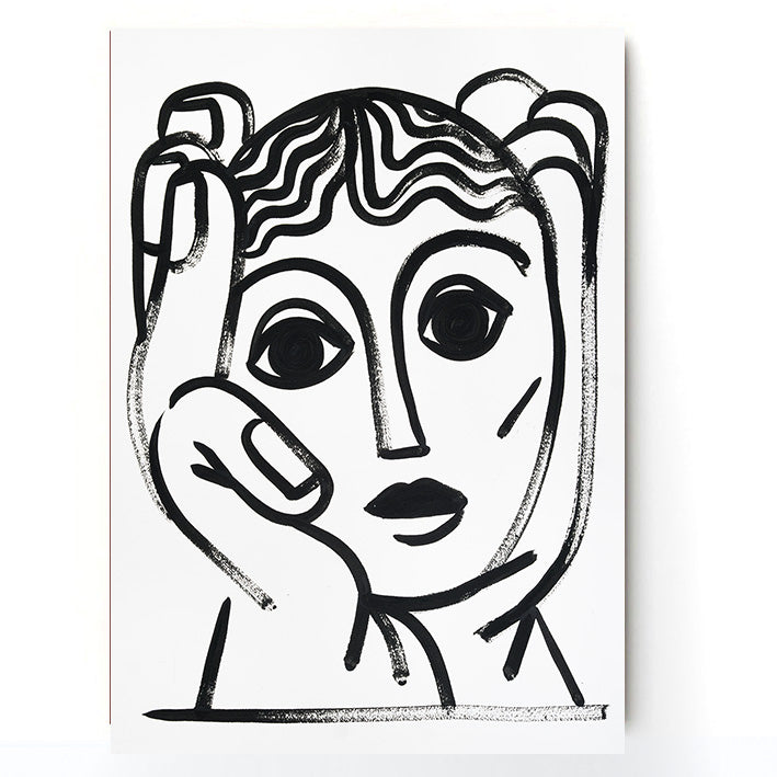 Elise Vandeplancke — Woman on hand  — Framed